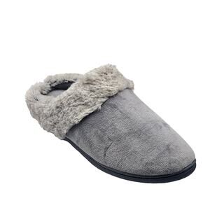 Isotoner Signature Women's Fleece-Trim Velour Hoodback Ash‎ Grey Size 9.5-10